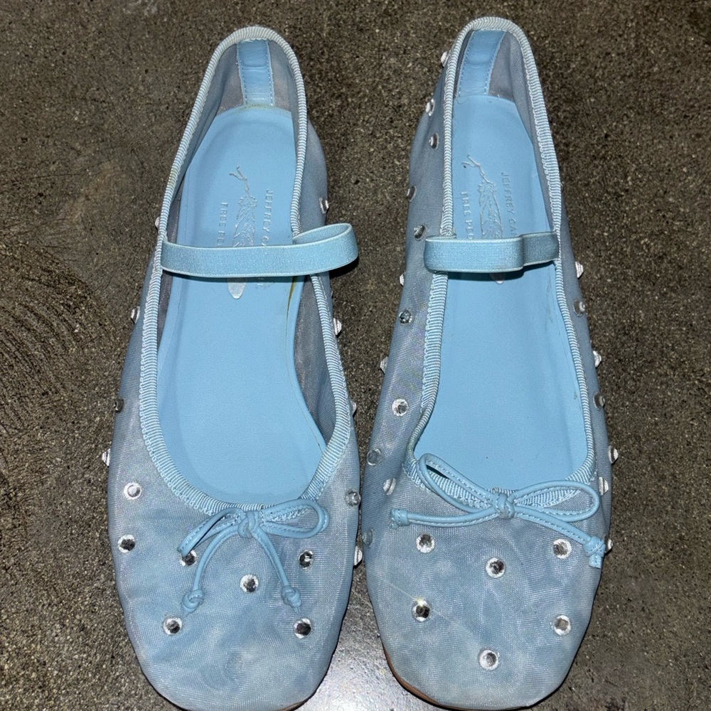 Jeffrey Campbell Light Blue Studded Flats